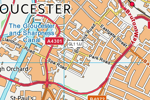 GL1 1JJ map - OS VectorMap District (Ordnance Survey)