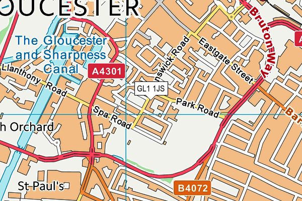 GL1 1JS map - OS VectorMap District (Ordnance Survey)