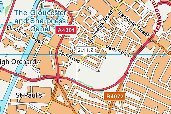 GL1 1JZ map - OS VectorMap District (Ordnance Survey)