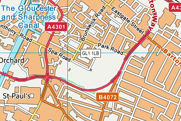 GL1 1LB map - OS VectorMap District (Ordnance Survey)