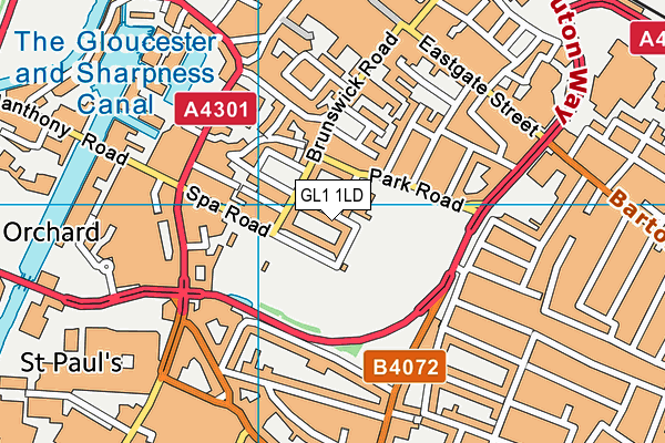 GL1 1LD map - OS VectorMap District (Ordnance Survey)