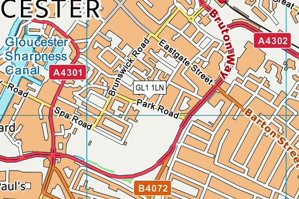 GL1 1LN map - OS VectorMap District (Ordnance Survey)