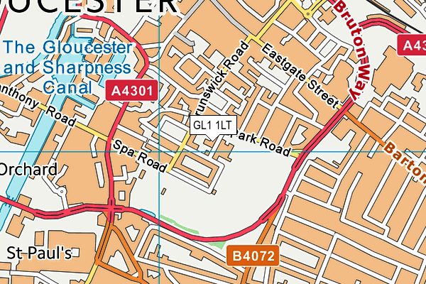 GL1 1LT map - OS VectorMap District (Ordnance Survey)