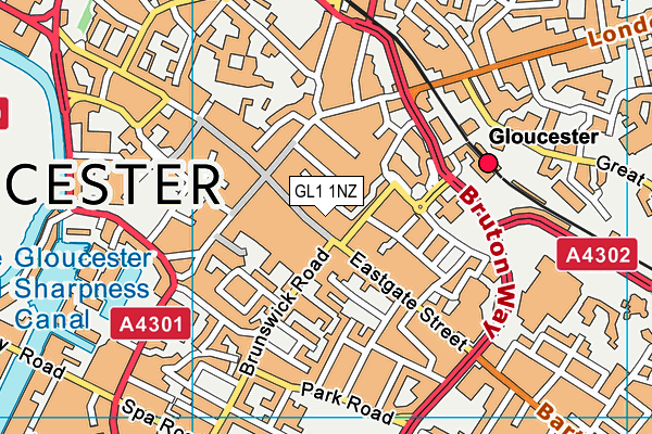 GL1 1NZ map - OS VectorMap District (Ordnance Survey)