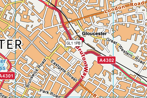 GL1 1PB map - OS VectorMap District (Ordnance Survey)