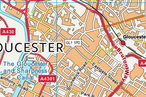 GL1 1PD map - OS VectorMap District (Ordnance Survey)