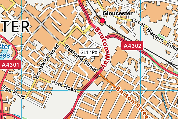 GL1 1PX map - OS VectorMap District (Ordnance Survey)