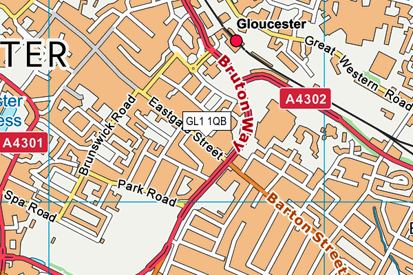 GL1 1QB map - OS VectorMap District (Ordnance Survey)