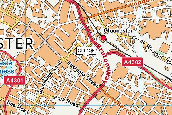 GL1 1QF map - OS VectorMap District (Ordnance Survey)