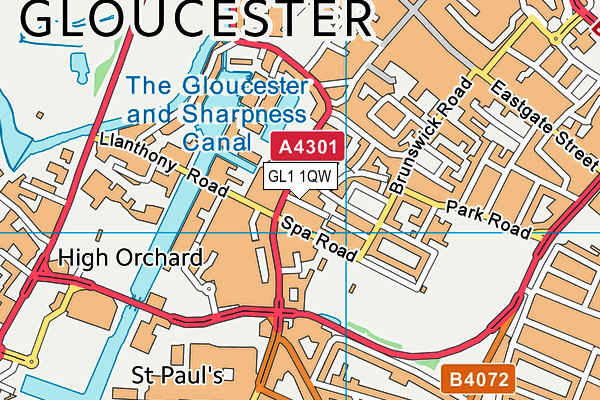 GL1 1QW map - OS VectorMap District (Ordnance Survey)