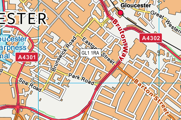 GL1 1RA map - OS VectorMap District (Ordnance Survey)