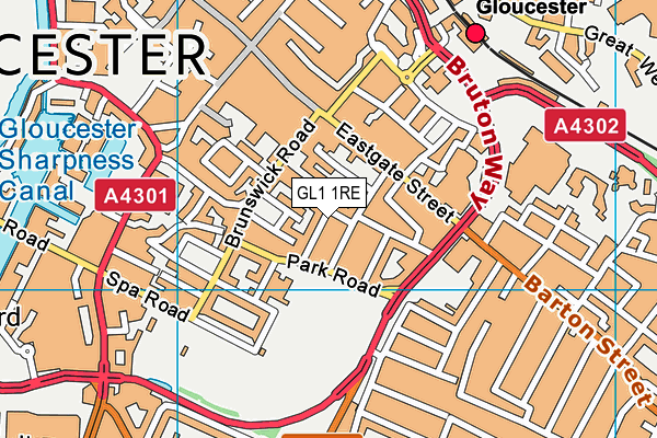 GL1 1RE map - OS VectorMap District (Ordnance Survey)