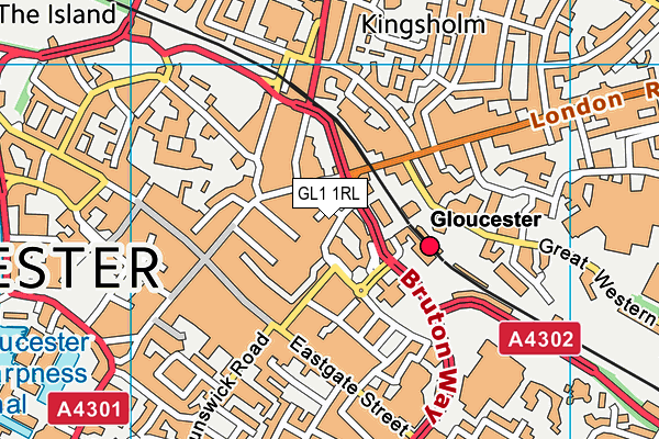 GL1 1RL map - OS VectorMap District (Ordnance Survey)