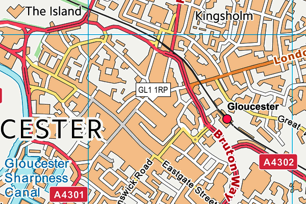 GL1 1RP map - OS VectorMap District (Ordnance Survey)