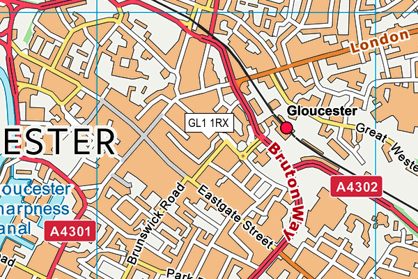 GL1 1RX map - OS VectorMap District (Ordnance Survey)