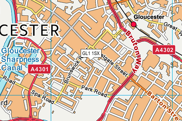 GL1 1SX map - OS VectorMap District (Ordnance Survey)