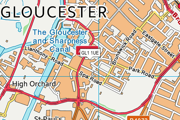 GL1 1UE map - OS VectorMap District (Ordnance Survey)