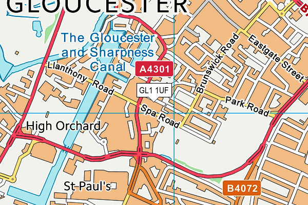 GL1 1UF map - OS VectorMap District (Ordnance Survey)