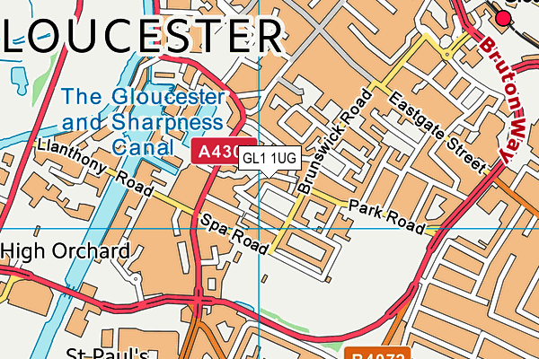 GL1 1UG map - OS VectorMap District (Ordnance Survey)