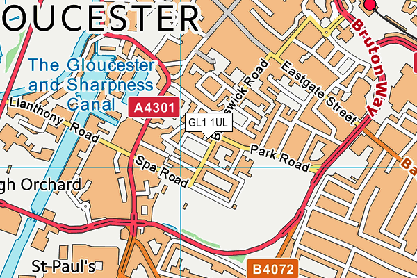 GL1 1UL map - OS VectorMap District (Ordnance Survey)