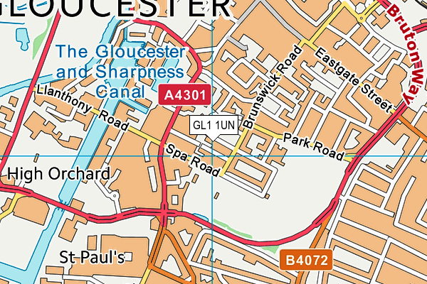 Map of GLOUCESTER CITY AFC LIMITED at district scale