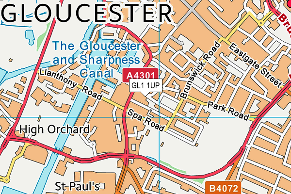 GL1 1UP map - OS VectorMap District (Ordnance Survey)