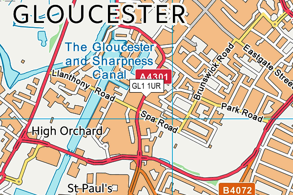 GL1 1UR map - OS VectorMap District (Ordnance Survey)