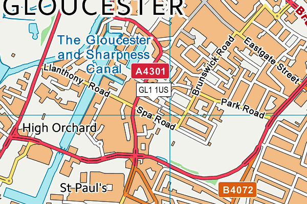 GL1 1US map - OS VectorMap District (Ordnance Survey)