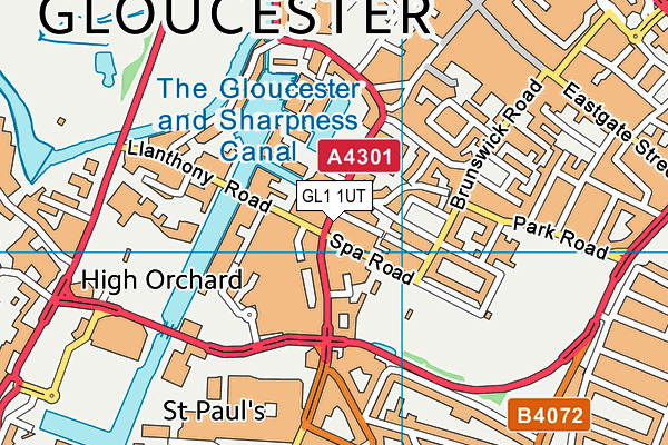 GL1 1UT map - OS VectorMap District (Ordnance Survey)