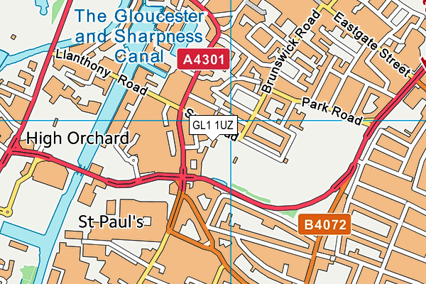 GL1 1UZ map - OS VectorMap District (Ordnance Survey)