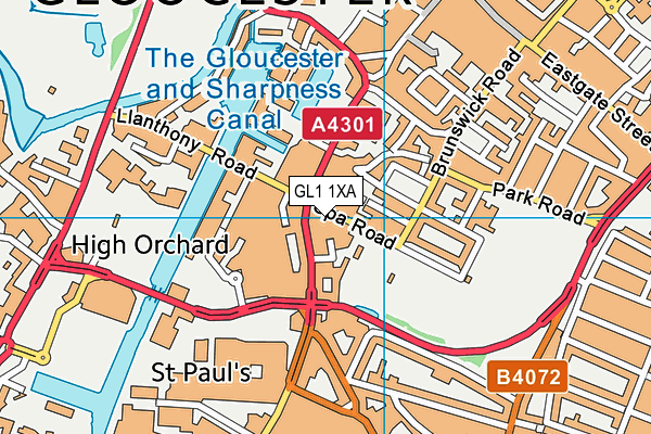 GL1 1XA map - OS VectorMap District (Ordnance Survey)