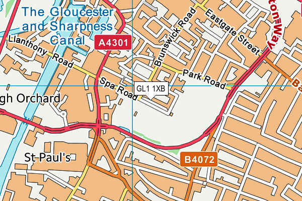 GL1 1XB map - OS VectorMap District (Ordnance Survey)