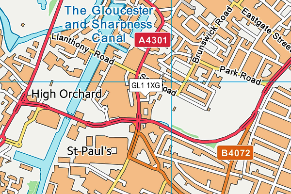 GL1 1XG map - OS VectorMap District (Ordnance Survey)