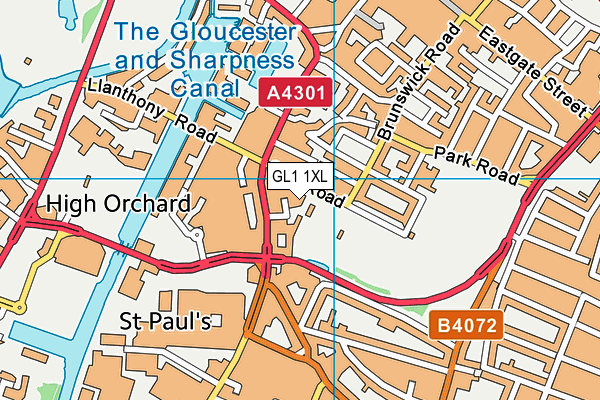 GL1 1XL map - OS VectorMap District (Ordnance Survey)