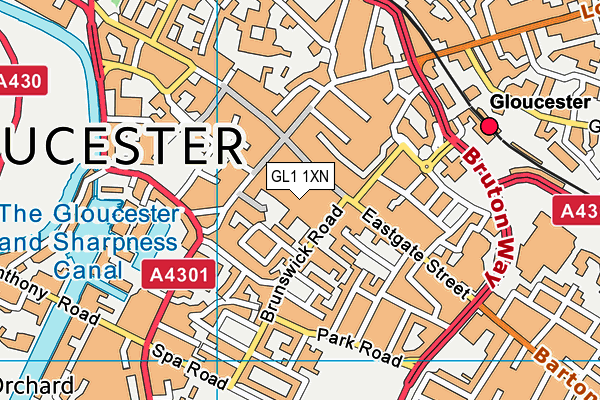 GL1 1XN map - OS VectorMap District (Ordnance Survey)