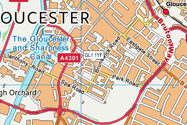 GL1 1YF map - OS VectorMap District (Ordnance Survey)