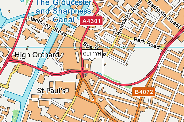 GL1 1YH map - OS VectorMap District (Ordnance Survey)