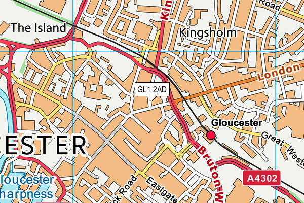 GL1 2AD map - OS VectorMap District (Ordnance Survey)