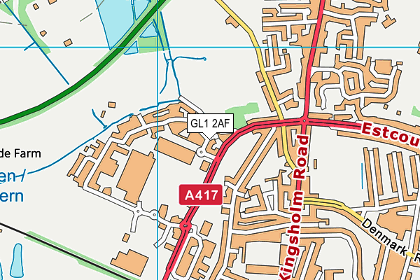 GL1 2AF map - OS VectorMap District (Ordnance Survey)