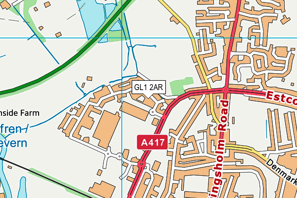 GL1 2AR map - OS VectorMap District (Ordnance Survey)
