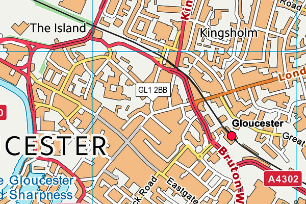 GL1 2BB map - OS VectorMap District (Ordnance Survey)