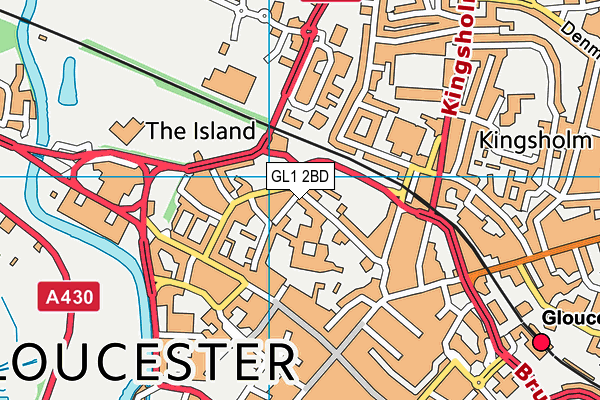 GL1 2BD map - OS VectorMap District (Ordnance Survey)