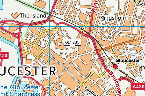 GL1 2BQ map - OS VectorMap District (Ordnance Survey)