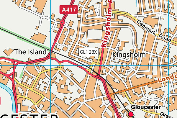 GL1 2BX map - OS VectorMap District (Ordnance Survey)