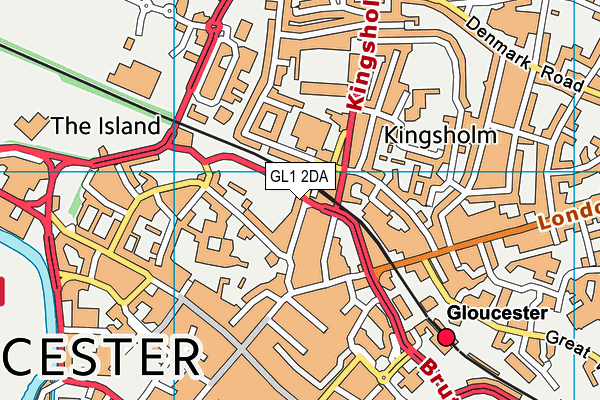 GL1 2DA map - OS VectorMap District (Ordnance Survey)