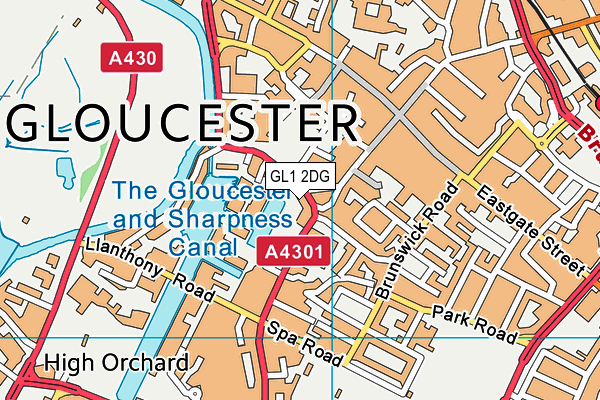 GL1 2DG map - OS VectorMap District (Ordnance Survey)