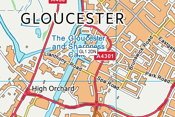 GL1 2DN map - OS VectorMap District (Ordnance Survey)