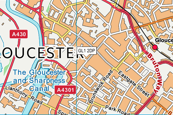 GL1 2DP map - OS VectorMap District (Ordnance Survey)