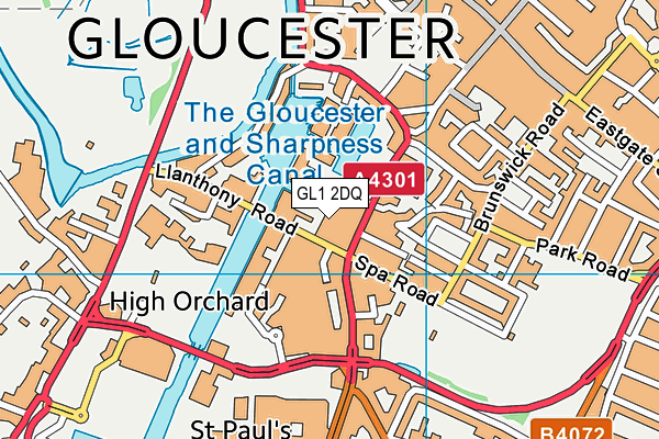 GL1 2DQ map - OS VectorMap District (Ordnance Survey)