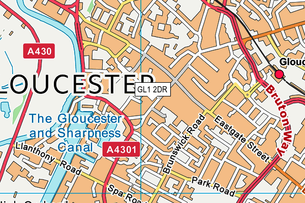 GL1 2DR map - OS VectorMap District (Ordnance Survey)